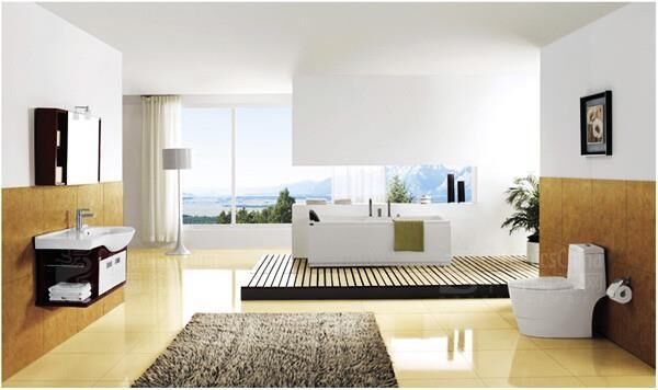 面朝大海，春暖花开。海边别墅的卫浴间设计大气，拉开窗帘便能融入自然环境。