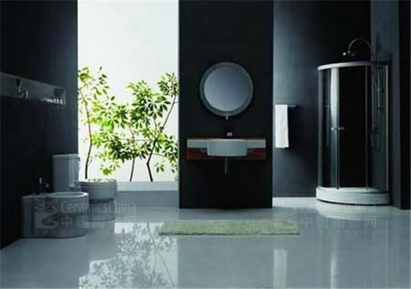 白灰色调结合的卫浴间，低调而简洁